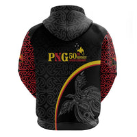 Papua New Guinea 50th Independence Day Zip Hoodie Simple Oro Tapa Pattern - Polynesian Pride