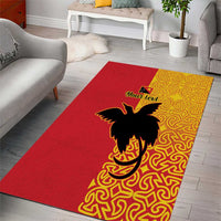 Papua New Guinea Oro Tapa Personalised Area Rug Simple Bird of Paradise Style - Polynesian Pride