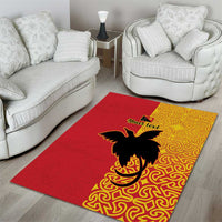 Papua New Guinea Oro Tapa Personalised Area Rug Simple Bird of Paradise Style - Polynesian Pride