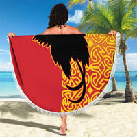 Papua New Guinea Oro Tapa Personalised Beach Blanket Simple Bird of Paradise Style - Polynesian Pride