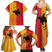 Papua New Guinea Oro Tapa Personalised Family Matching Summer Maxi Dress and Hawaiian Shirt Simple Bird of Paradise Style - Polynesian Pride