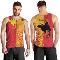 Papua New Guinea Oro Tapa Personalised Men Tank Top Simple Bird of Paradise Style - Polynesian Pride