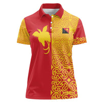 Papua New Guinea Oro Tapa Personalised Women Polo Shirt Simple Bird of Paradise Style - Polynesian Pride