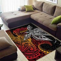 Papua New Guinea Sepik Personalised Area Rug PNG Bird of Paradise Tattoo - Polynesian Pride