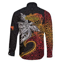 Papua New Guinea Sepik Personalised Family Matching Off Shoulder Short Dress and Hawaiian Shirt PNG Bird of Paradise Tattoo - Polynesian Pride