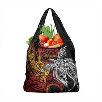 Papua New Guinea Sepik Personalised Grocery Bag PNG Bird of Paradise Tattoo - Polynesian Pride