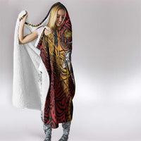 Papua New Guinea Sepik Personalised Hooded Blanket PNG Bird of Paradise Tattoo - Polynesian Pride