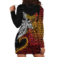 Papua New Guinea Sepik Personalised Hoodie Dress PNG Bird of Paradise Tattoo - Polynesian Pride