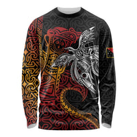 Papua New Guinea Sepik Personalised Long Sleeve Shirt PNG Bird of Paradise Tattoo - Polynesian Pride