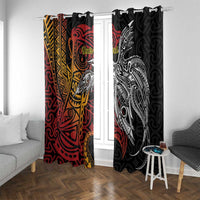 Papua New Guinea Sepik Personalised Window Curtain PNG Bird of Paradise Tattoo - Polynesian Pride