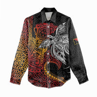Papua New Guinea Sepik Personalised Women Casual Shirt PNG Bird of Paradise Tattoo - Polynesian Pride