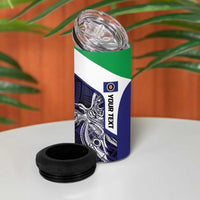 Personalised PNG Bougainville 4 in 1 Can Cooler Tumbler Bird of Paradise Tattoo Flag Motif - Polynesian Pride