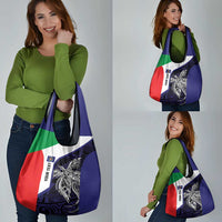 Personalised PNG Bougainville Grocery Bag Bird of Paradise Tattoo Flag Motif - Polynesian Pride