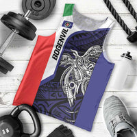 Personalised PNG Bougainville Men Tank Top Bird of Paradise Tattoo Flag Motif - Polynesian Pride