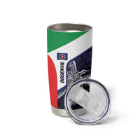 Personalised PNG Bougainville Tumbler Cup Bird of Paradise Tattoo Flag Motif - Polynesian Pride