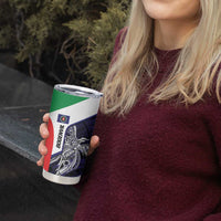 Personalised PNG Bougainville Tumbler Cup Bird of Paradise Tattoo Flag Motif - Polynesian Pride