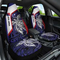 Personalised PNG Central Province Car Seat Cover Bird of Paradise Tattoo Flag Motif - Polynesian Pride