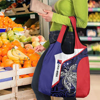 Personalised PNG Central Province Grocery Bag Bird of Paradise Tattoo Flag Motif - Polynesian Pride