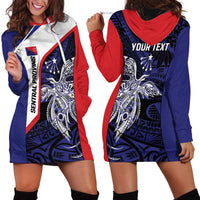 Personalised PNG Central Province Hoodie Dress Bird of Paradise Tattoo Flag Motif - Polynesian Pride