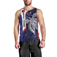 Personalised PNG Central Province Men Tank Top Bird of Paradise Tattoo Flag Motif - Polynesian Pride