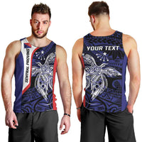 Personalised PNG Central Province Men Tank Top Bird of Paradise Tattoo Flag Motif - Polynesian Pride