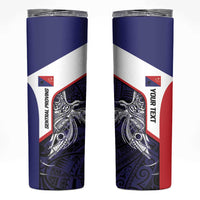 Personalised PNG Central Province Skinny Tumbler Bird of Paradise Tattoo Flag Motif - Polynesian Pride