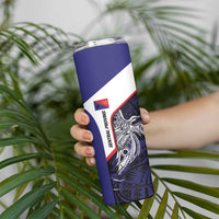 Personalised PNG Central Province Skinny Tumbler Bird of Paradise Tattoo Flag Motif - Polynesian Pride