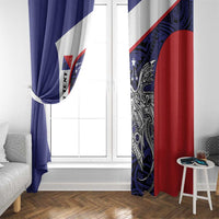 Personalised PNG Central Province Window Curtain Bird of Paradise Tattoo Flag Motif - Polynesian Pride