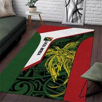 Personalised PNG Chimbu Province Area Rug Bird of Paradise Tattoo Flag Motif - Polynesian Pride