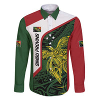 Personalised PNG Chimbu Province Family Matching Long Sleeve Bodycon Dress and Hawaiian Shirt Bird of Paradise Tattoo Flag Motif - Polynesian Pride