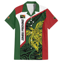 Personalised PNG Chimbu Province Family Matching Off Shoulder Short Dress and Hawaiian Shirt Bird of Paradise Tattoo Flag Motif - Polynesian Pride