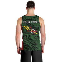 Personalised PNG Chimbu Province Men Tank Top Bird of Paradise Tattoo Flag Motif - Polynesian Pride