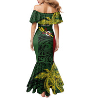 Personalised PNG Chimbu Province Mermaid Dress Bird of Paradise Tattoo Flag Motif - Polynesian Pride