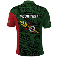 Personalised PNG Chimbu Province Polo Shirt Bird of Paradise Tattoo Flag Motif - Polynesian Pride