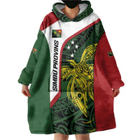 Personalised PNG Chimbu Province Wearable Blanket Hoodie Bird of Paradise Tattoo Flag Motif - Polynesian Pride