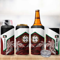 Personalised PNG East New Britain Province 4 in 1 Can Cooler Tumbler Bird of Paradise Tattoo Flag Motif - Polynesian Pride