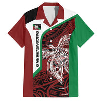 Personalised PNG East New Britain Province Family Matching Short Sleeve Bodycon Dress and Hawaiian Shirt Bird of Paradise Tattoo Flag Motif - Polynesian Pride