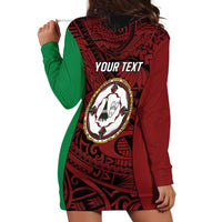 Personalised PNG East New Britain Province Hoodie Dress Bird of Paradise Tattoo Flag Motif - Polynesian Pride