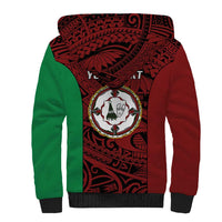 Personalised PNG East New Britain Province Sherpa Hoodie Bird of Paradise Tattoo Flag Motif - Polynesian Pride