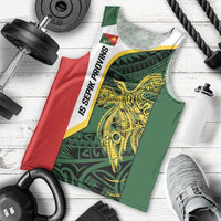 Personalised PNG East Sepik Province Men Tank Top Bird of Paradise Tattoo Flag Motif - Polynesian Pride