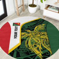 Personalised PNG East Sepik Province Round Carpet Bird of Paradise Tattoo Flag Motif - Polynesian Pride