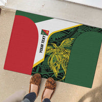 Personalised PNG East Sepik Province Rubber Doormat Bird of Paradise Tattoo Flag Motif - Polynesian Pride