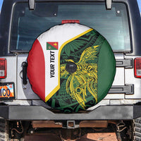 Personalised PNG East Sepik Province Spare Tire Cover Bird of Paradise Tattoo Flag Motif - Polynesian Pride