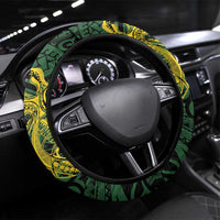 PNG East Sepik Province Steering Wheel Cover Bird of Paradise Tattoo Flag Motif - Polynesian Pride