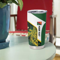 Personalised PNG East Sepik Province Tumbler Cup Bird of Paradise Tattoo Flag Motif - Polynesian Pride