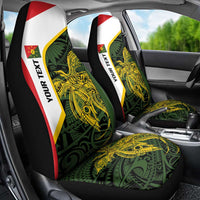 Personalised PNG Eastern Highlands Car Seat Cover Bird of Paradise Tattoo Flag Motif - Polynesian Pride