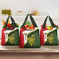 Personalised PNG Eastern Highlands Grocery Bag Bird of Paradise Tattoo Flag Motif - Polynesian Pride