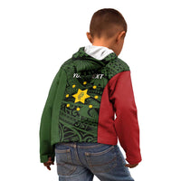 Personalised PNG Eastern Highlands Kid Hoodie Bird of Paradise Tattoo Flag Motif - Polynesian Pride