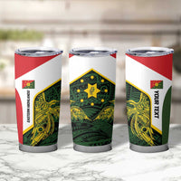Personalised PNG Eastern Highlands Tumbler Cup Bird of Paradise Tattoo Flag Motif - Polynesian Pride