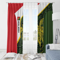 Personalised PNG Eastern Highlands Window Curtain Bird of Paradise Tattoo Flag Motif - Polynesian Pride